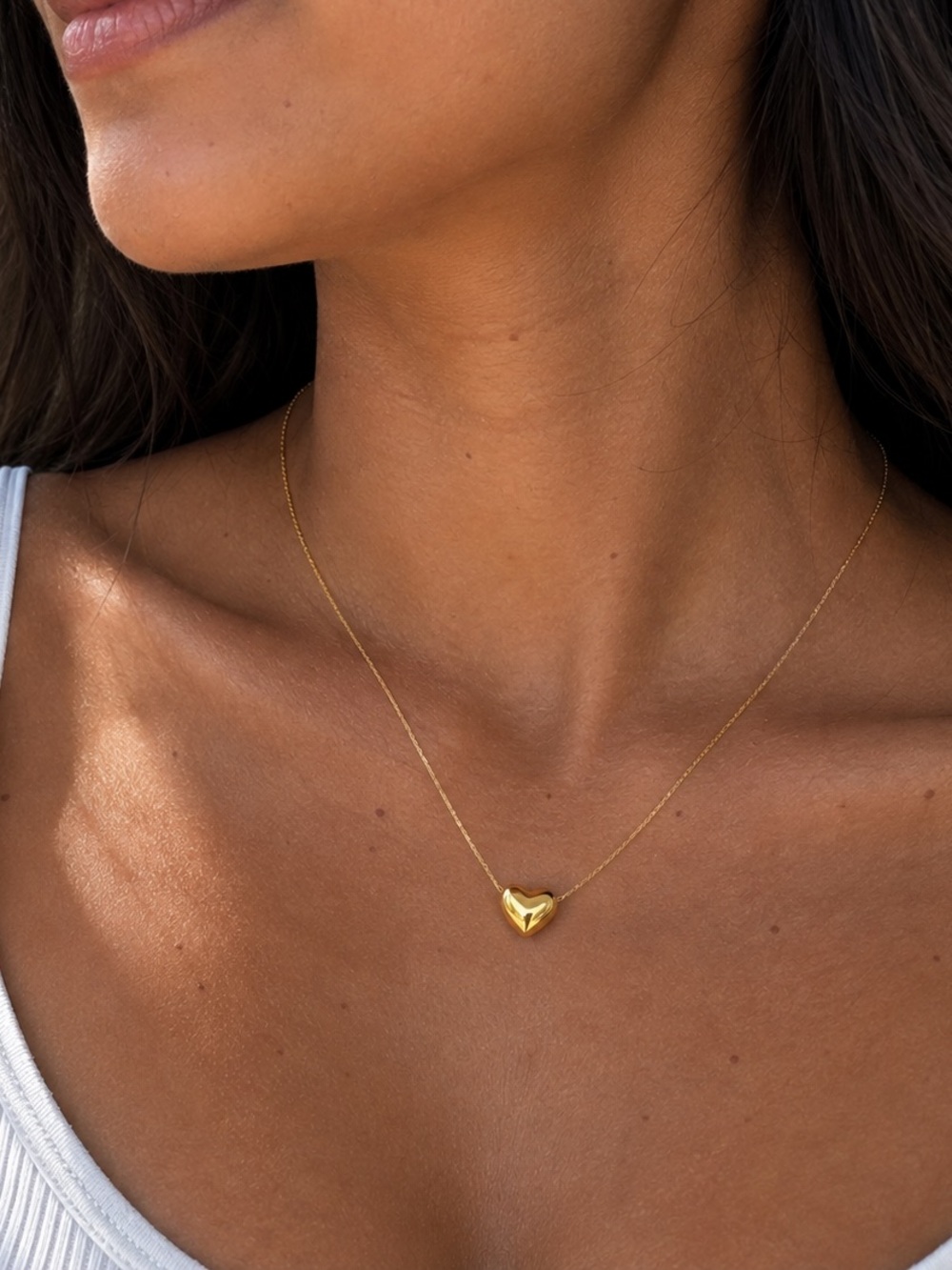 18K Gold Plated Heart Pendant Necklace